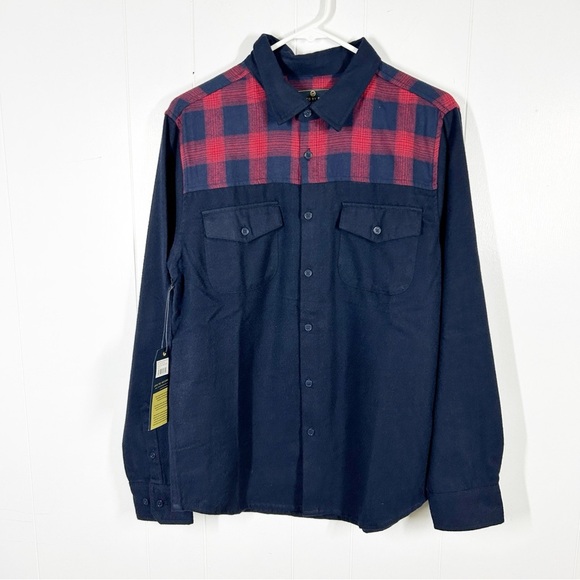 NWT United by Blue Buffalo Wool Shirt with Plaid Trim Small - Picture 1 of 6